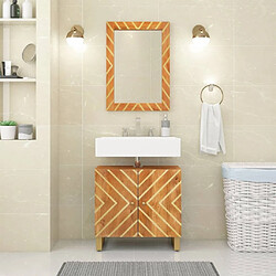 Maison Chic Miroir salle de bain, Miroir mural marron 50x70x3cm bois de manguier et verre -MN54848