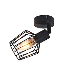 NETTLIFE Spot de Plafond E14 - métal, lampe de couloir industrielle pivotante à 350°, applique murale pour couloir et salon,noir