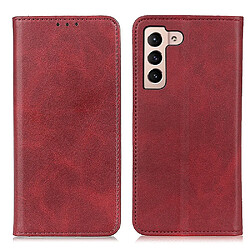 Etui en cuir fendu fermeture automatique magnétique, anti-chute avec support pour votre Samsung Galaxy S23 5G - rouge