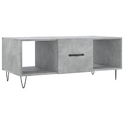 vidaXL Table basse gris béton 102x50x40 cm bois d'ingénierie