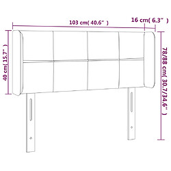 Acheter vidaXL Tête de lit avec oreilles Vert foncé 103x16x78/88 cm Velours