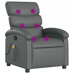 Maison Chic Fauteuil de massage inclinable,Fauteuil luxe de relaxation Gris Similicuir -MN41393