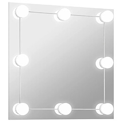 vidaXL Miroir mural avec lampes LED Carré Verre