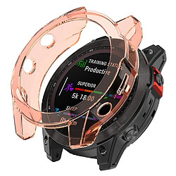 Coque en TPU transparent, rose transparent pour votre Garmin Fenix 7X/7X Solar