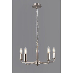 Luminaire Center Suspension Banyan Nickel satiné 5 ampoules 34cm