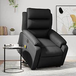 Maison Chic Fauteuil Relax pour salon, Fauteuil inclinable de massage électrique noir similicuir -GKD68861