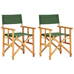 vidaXL Chaises de metteur en scène lot de 2 bois massif d'acacia vert 