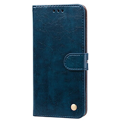 Wewoo Housse Coque Business Style Oil Wax Texture en cuir à rabat horizontal pour Huawei Honor 10iavec support et fentes cartes et portefeuille bleu