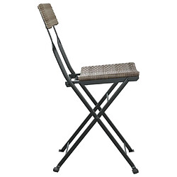 Acheter vidaXL Chaises de bistrot pliantes lot de 2 Gris Résine tressée acier