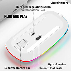 Yonis Souris Sans Fil Rechargeable Avec Lumières