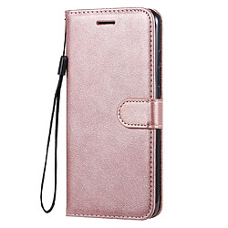 Etui en PU couleur unie avec support or rose pour votre Xiaomi Redmi Note 8T