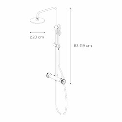 Acheter K20 Pack Colonne de Douche 83-119cm et Robinet de Lavabo Mitigeur K2O 23x6,7x37cm Noir Mat, Régulateurs Rouges, Flexibles et Aérateur