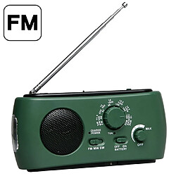 Wewoo Lampes torche LED vert Radio AM / FM Dynamo / Solar avec lampe de poche RD332