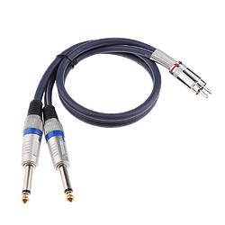 Câble audio double 1/4 6.35mm vers double Phono RCA pour amplificateur mélangeur 1m