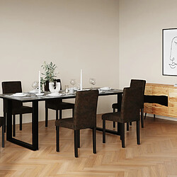 Rendez Vous Deco Table rectangulaire Adok 10 personnes en bois de teck recyclé noir 240 cm