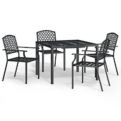 Maison Chic Ensemble de salle à manger de jardin 5 pcs,Table et chaises d'extérieur anthracite acier -GKD476816