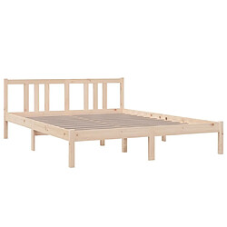 Avis Maison Chic Lit adulte - Lit simple Cadre de lit,Structure du lit Contemporain bois massif 150x200 cm très grand -MN66114