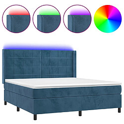 Sommier à lattes,Cadre à lattes de lit pour Adulte matelas et LED Bleu foncé 160x200 cm -MN13967