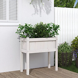 vidaXL Jardinières avec pieds blanc 70x31x70 cm bois de pin massif