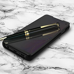 Avizar Housse Samsung Galaxy S10 Étui Miroir Clapet translucide Stand Vidéo noir