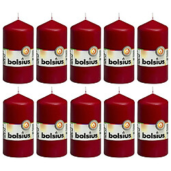 Bolsius Bougies pilier 10 pcs 120x58 mm Rouge bordeaux