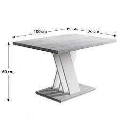 Acheter Dusine TABLE BASSE MALAVA - BETON ET BLANC 100 X 70 CM