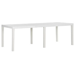 vidaXL Table de jardin 220x90x72 cm PP Blanc