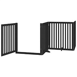 Avis vidaXL Barrière pour chien porte pliable 10panneaux noir bois peuplier