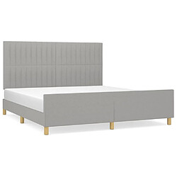 Maison Chic Lit adulte - Cadre Structure de lit avec tête de lit Contemporain Gris clair 180x200 cm -MN78426