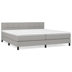 Maison Chic Lit Adulte - Lit simple Lit à sommier tapissier avec matelas moelleux - Meuble de Chambre - Gris clair 200x200cm Tissu -MN25768