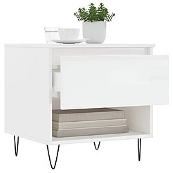 Acheter Maison Chic Table basse,Table Console Table d'appoint, Table pour salon blanc brillant 50x46x50 cm bois d'ingénierie -MN47950