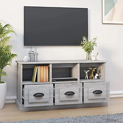 Avis Maison Chic Meuble TV scandinave gris - Banc TV pour salon Sonoma 100x35x50 cm bois d'ingénierie -MN90771