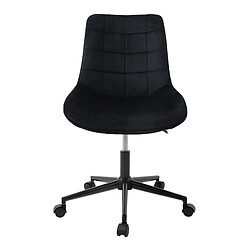 ML-Design 3x Chaise de bureau pivotante à 360° noir en velours tabouret pour salon travail