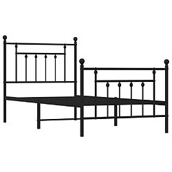 Acheter vidaXL Cadre de lit métal sans matelas avec pied de lit noir 80x200 cm