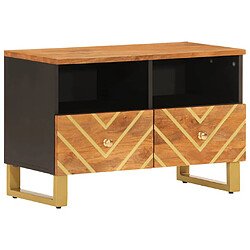 vidaXL Meuble TV marron et noir 70x33,5x46 cm bois massif de manguier