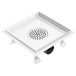 Avis Helloshop26 Caniveau drain de douche 2 en 1 avec couvercle 20 x 20 cm acier inoxydable 02_0003007