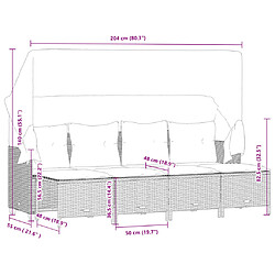 vidaXL Salon de jardin 5 pcs avec coussins gris clair résine tressée pas cher