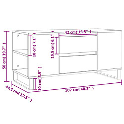 vidaXL Table basse chêne marron 102x44,5x50 cm bois d'ingénierie pas cher