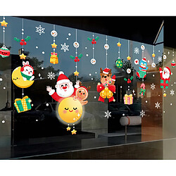 2pcs autocollant de Noël cadeau de Noël autocollant électrostatique autocollant de Noël Snowman elk autocollant mural décalque