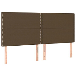 Avis vidaXL Tête de lit à LED Marron foncé 180x5x118/128 cm Tissu