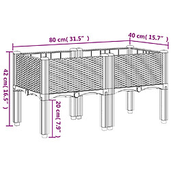 vidaXL Jardinière avec pieds blanc 80x40x42 cm PP pas cher