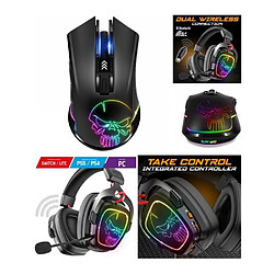 SOURIS GAMER SANS FIL 2.4GHZ 6 BOUTONS 4800dpi + Casque 7.1 Sans fil SPIRIT OF GAMER RGB Bluetooth Multi plateformes 