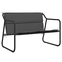 Maison Chic Banc de jardin à 2 places | Banquette de jardin | Chaise Relax avec coussin anthracite acier -MN76966