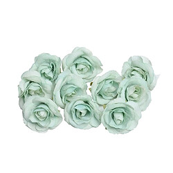 Wewoo Fleurs Artificielles 10 Ensembles 4cm Fleur Artificielle Soie Rose Tête De Pour La Maison De Noce Décoration Vert clair