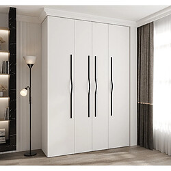 Abiks Meble Armoire à portes battantes Como 2 245,5/170/40 4 portes (blanc/noir)