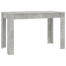 vidaXL Table à manger Gris béton 120x60x76 cm Bois d'ingénierie