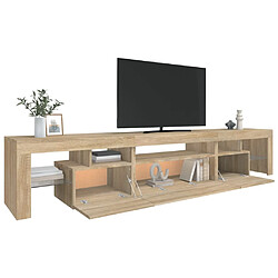 vidaXL Meuble TV avec lumières LED Chêne sonoma 215x36,5x40 cm pas cher