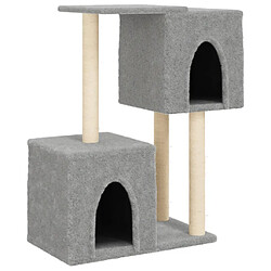 Arbre à chat avec griffoirs,niche pour chat en sisal gris clair 86 cm -MN81644