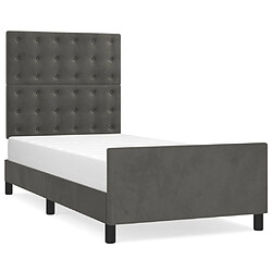 vidaXL Cadre de lit sans matelas gris foncé 80x200 cm velours