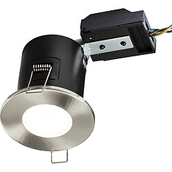 KNIGHTSBRIDGE Downlight Fixe Coupe-feu GU10 - Chrome Brossé 230V IP20 35W